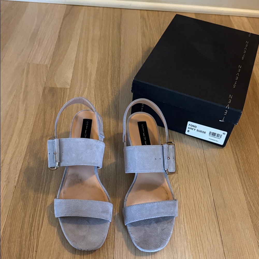 Stevie- Gray Suede Sandals